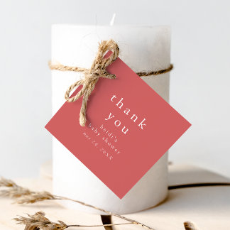 HEIDI Red Boho Rustic Simple Baby Dusche Vielen Da Geschenkanhänger