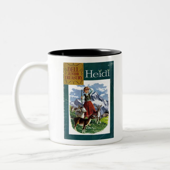 Heidi - Retro Comic - Fantasie - Retro-Comic Zweifarbige Tasse (Links)