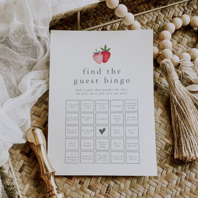 HEIDI Strawberry Finden Sie die Gast-Bingo-Game-Ka Einladung (HEIDI Strawberry Find the Guest Bingo Game Card)