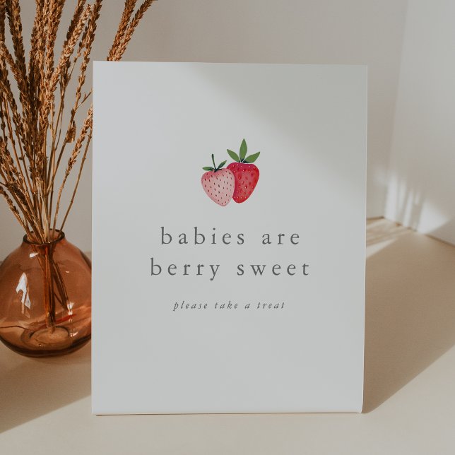 HEIDI Strawberry Girl Babies sind eine Sweet Baby  Sockelschild (HEIDI Strawberry Girl Babies are Sweet Baby Shower Pedestal Sign)