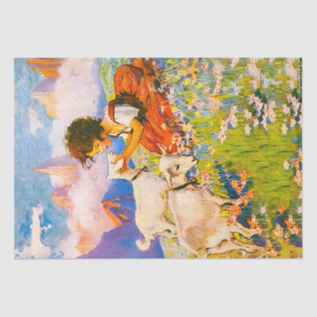 Heidi-Tissue (Vintage Kinderillustrierung) Seidenpapier (Vorderseite)