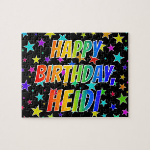 "HEIDI" Vorname, Spaß "GLÜCKLICHER GEBURTSTAG" Puzzle