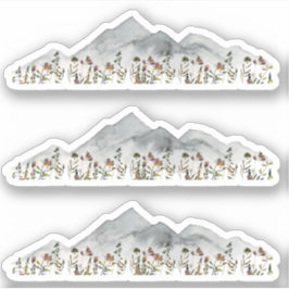 HEIDI Wasserfarbengebirge & farbenfrohe Wildblumen Aufkleber