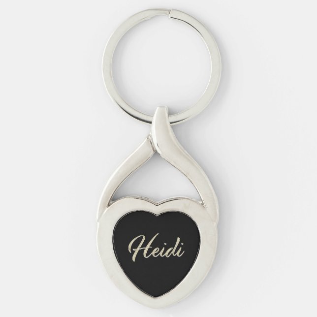 Heidi white gold Handwriting Schlüsselanhänger (Vorderseite)