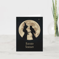 Heidnische Celtic-Halloween-Hexe und Eule Samhain
