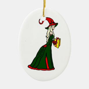Heidnische Weihnachten-Hexe Keramikornament
