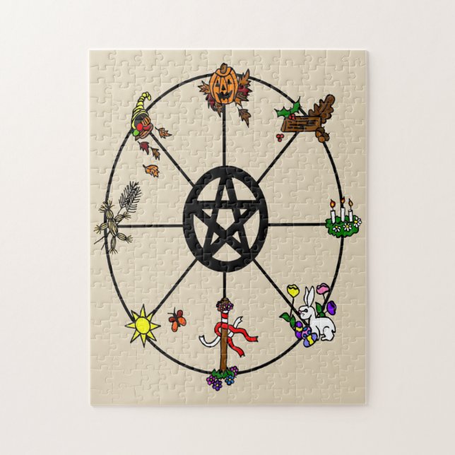 Heidnisches Wicca Rad des Jahres Puzzle (Vertikal)