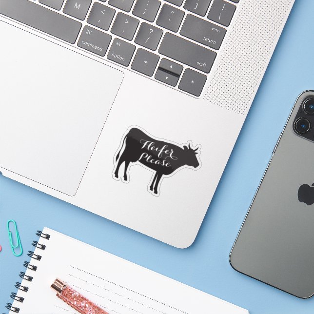 Heifer bitte deal aufkleber (Laptop mit iPhone)
