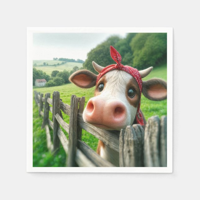 Heifer Cow mit einem Kerchef Serviette (Vorderseite)