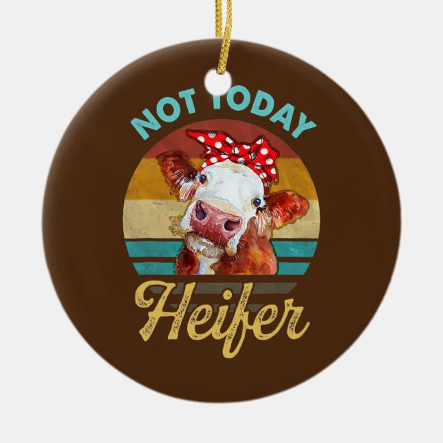 Heifer Geschenk für Männer Frauen Bauer Lover Heif Keramik Ornament (Vorne)