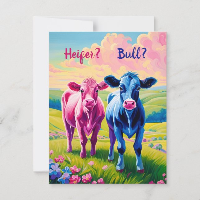 Heifer- oder Bull-Western-Kinderdusche Einladung (Vorderseite)