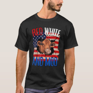 Heifer Red White Moo Highland Cow 4. Juli Indepen T-Shirt