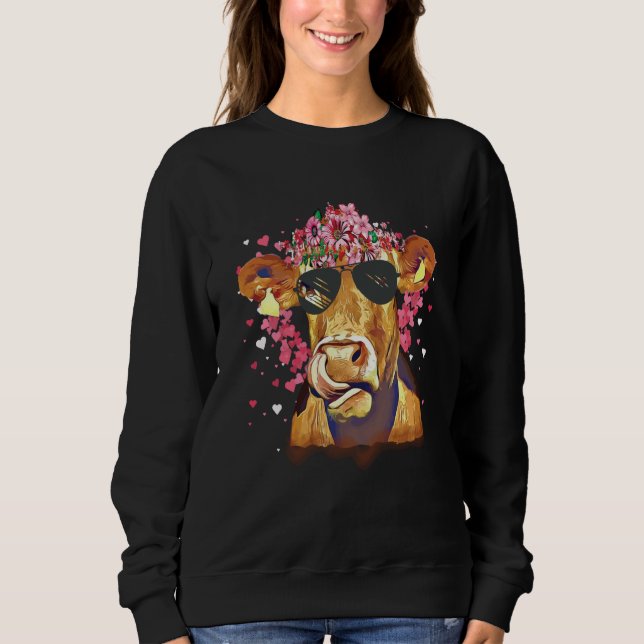 Heifer Valentines Day Western Highland Cow  2 Sweatshirt (Vorderseite)