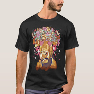 Heifer Valentinstag Western Highland Cow T-Shirt