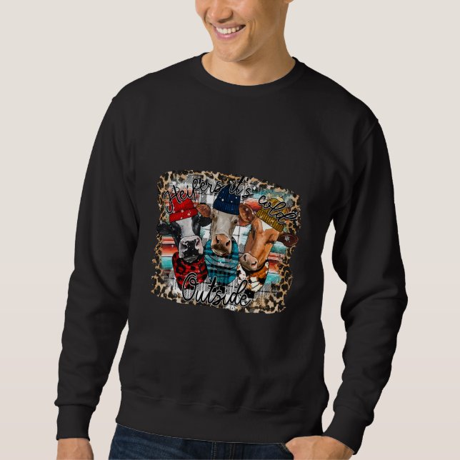 Heifers With Santa Hat Heifers It's Cold Outside C Sweatshirt (Vorderseite)