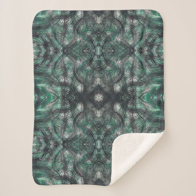 Heights Abstract Dark Green Black Watercolor Art Sherpadecke (Vorderseite)