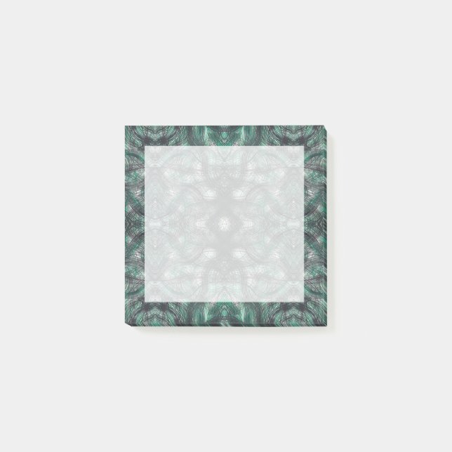 Heights Dark Green Abstract Watercolor Art Post-it Klebezettel (Vorderseite)