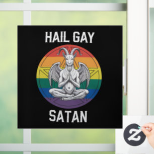Heil schwuler Satan Lustiger Goth Gótico Ziege LGB Fensteraufkleber