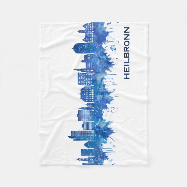 Heilbronn Deutschland Skyline Blue Fleecedecke (Vorderseite)