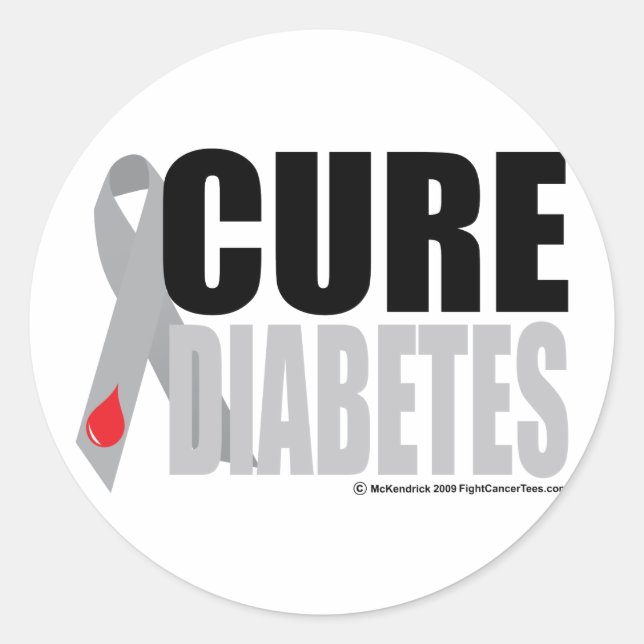 Heildiabetes Ribbon Runder Aufkleber (Vorderseite)