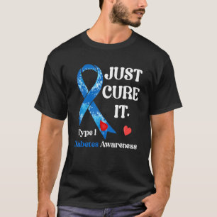 Heile es einfach Band Blau Typ-1-Diabetes-Bewussts T-Shirt