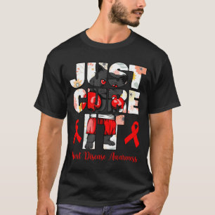 Heile es einfach Herzkrankheit Schwarze Katze boxt T-Shirt