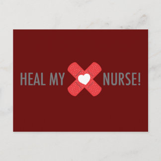 Heile mein Herz Krankenpflege Postkarte