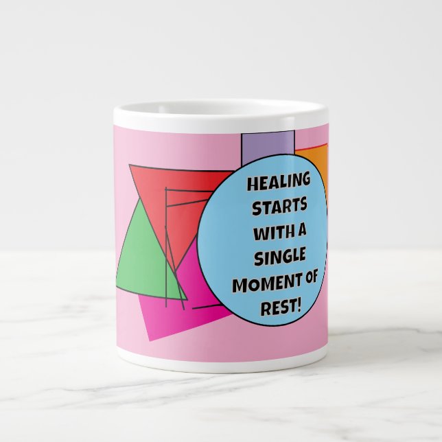 HEILEN beginnt mit einem SINGLE MOMENT der ERHOLUN Jumbo-Tasse (Vorderseite)