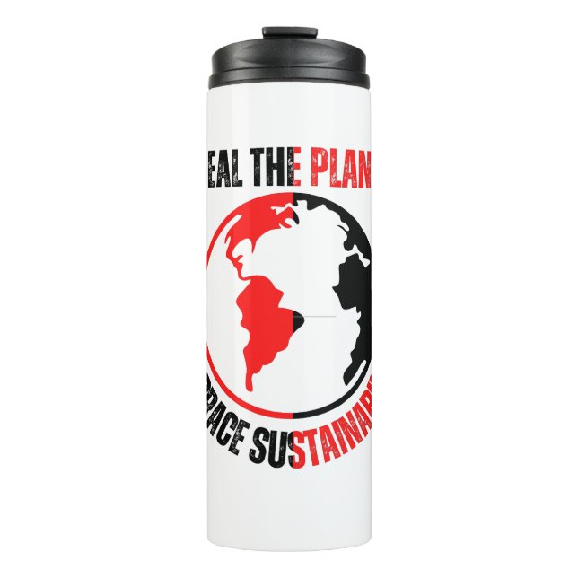 Heilen Sie den Planeten, umarmen Sie Nachhaltigkei Thermosbecher (Vorderseite)