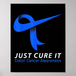 Heilen Sie einfach das blaue Ribbon-Krieger-Colon- Poster