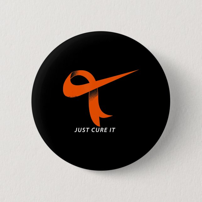 Heilen Sie einfach die Orange Ribbon Leukämie Bewu Button (Vorderseite)