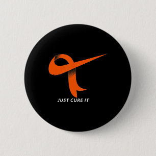 Heilen Sie einfach die Orange Ribbon Leukämie Bewu Button