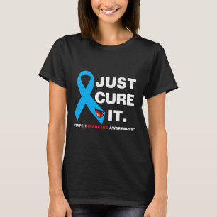 Heilen Sie einfach es Blue Ribbon Typ 1 Diabetes B T-Shirt