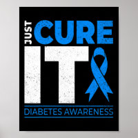 Heilen Sie es Diabetes Awareness Blue Ribbon Diabe