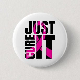 Heilen Sie es einfach, Brustkrebs-Bewusstseinsband Button