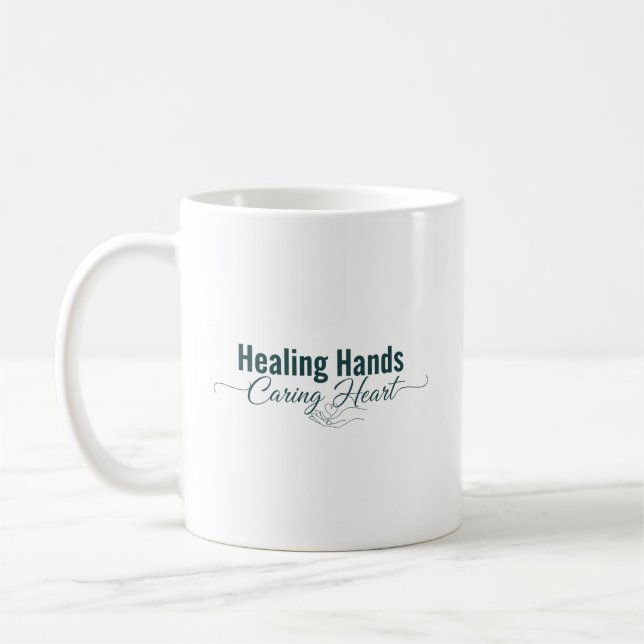 Heilende Hände, sorgendes Herz Kaffeetasse (Links)