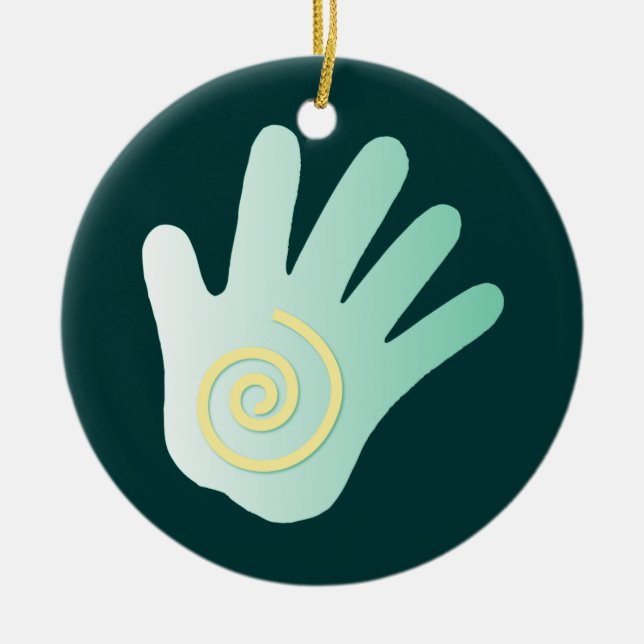 Heilende Handverzierung Keramik Ornament (Vorne)