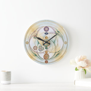 Heilende Harmonie Radionik-Symbol Große Wanduhr