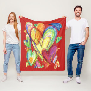 Heilende Herzen Kunst weiche Fleece Custom Blankes