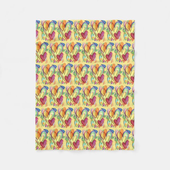 Heilende Herzen Kunst weiche Fleece Custom Blankes (Vorderseite)