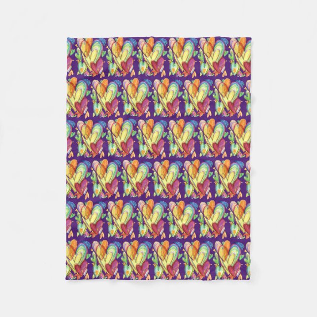 Heilende Herzen Kunst weiche Fleece Custom Blankes (Vorderseite)