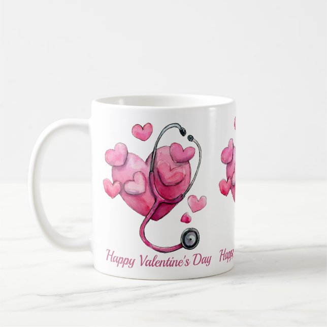 Heilende Herzen Valentinstag-Design Kaffeetasse (Links)