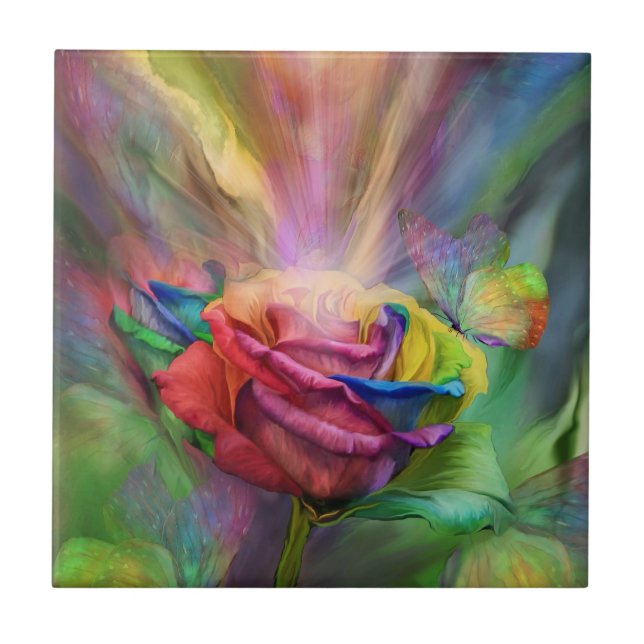 Heilende Rosen-feine Kunst-Fliese Fliese (Vorderseite)