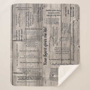 Heilende Schrifts-Decke - Woodgrain Sherpadecke