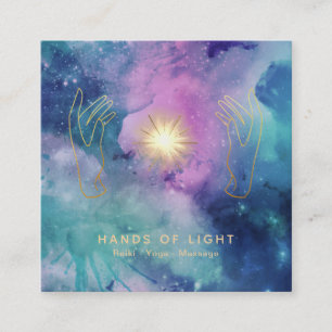 *~* heilendes Handuniversum-kosmisches Stern-Licht Quadratische Visitenkarte