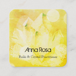 *~* Heiler Neues Zeitalter Reiki Kristalllein Yoga Quadratische Visitenkarte
