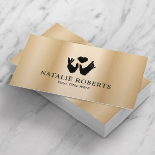 Heilhandschuhe & Herz-Massage Therapie Moderne Gol Visitenkarte