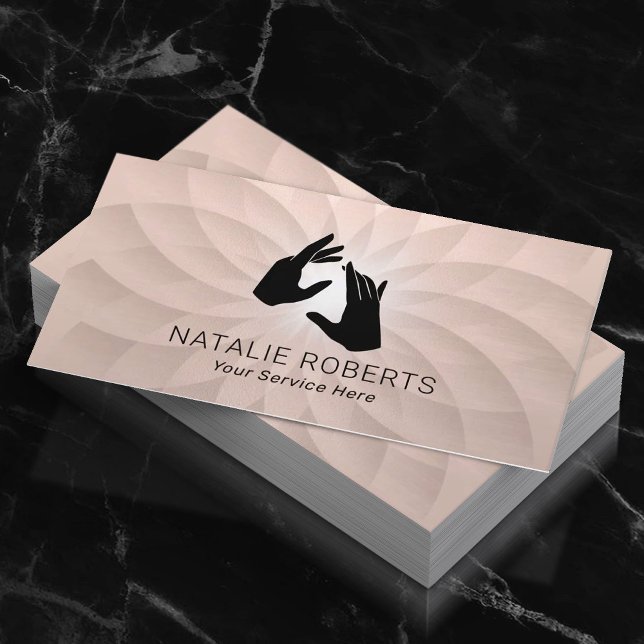 Heilhandschuhe Rose Gold Spirale Massage Wellness- Visitenkarte (Von Creator hochgeladen)