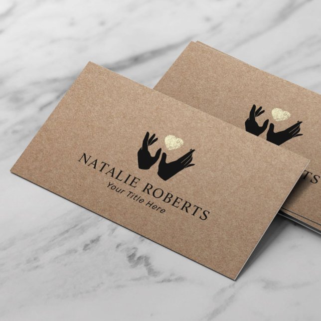 Heilhandschuhe und Herzmassagetherapie Rustikale K Visitenkarte (Von Creator hochgeladen)