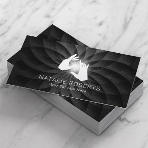 Heilhandschuhe WELLNESS-CENTER Black Spiral Massag Visitenkarte